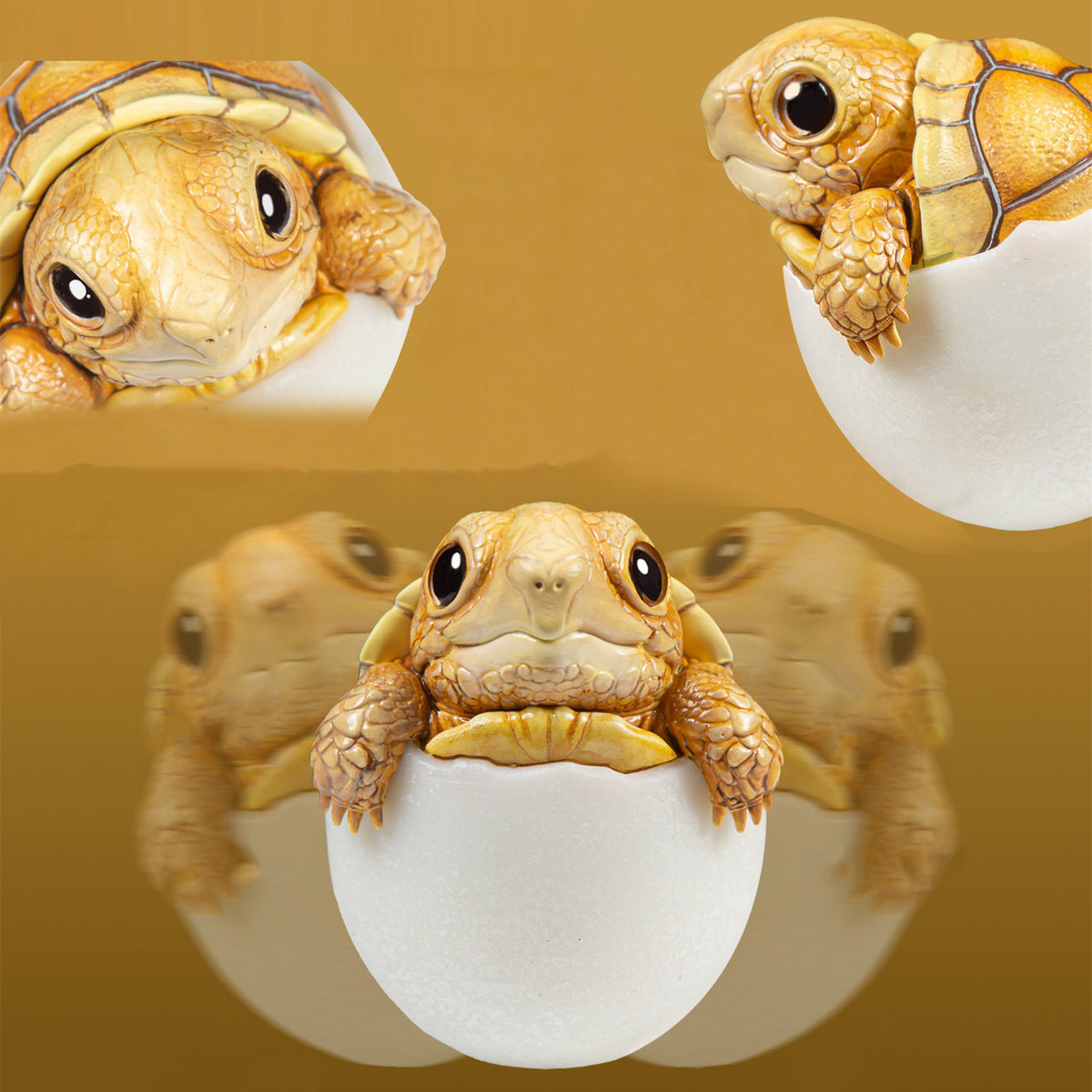 Rolypoly Sulcata Tortoise Hatching Model Reptile Animal Figurine