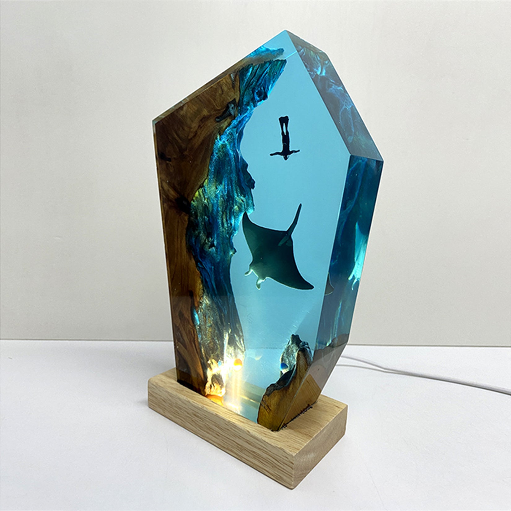 Water Jellyfish Devil Ray Ocean Art Ornament Mini Nightlight