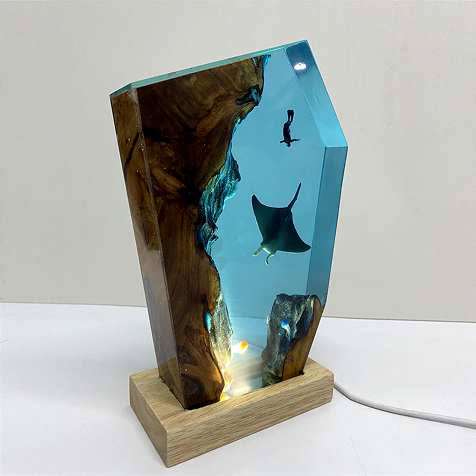 Water Jellyfish Devil Ray Ocean Art Ornament Mini Nightlight