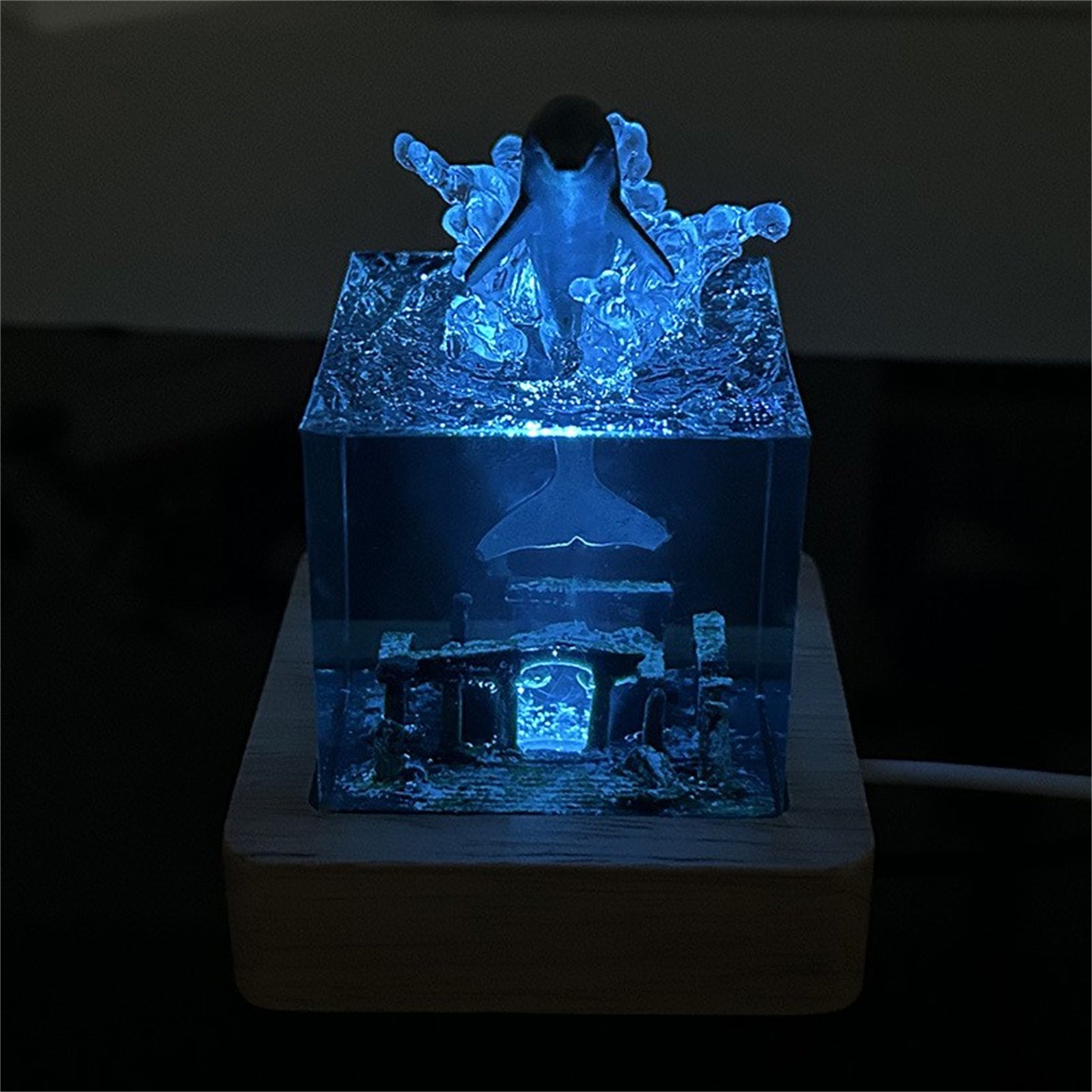 Resin Ocean Lamp Dolphins Model Humpback Figure