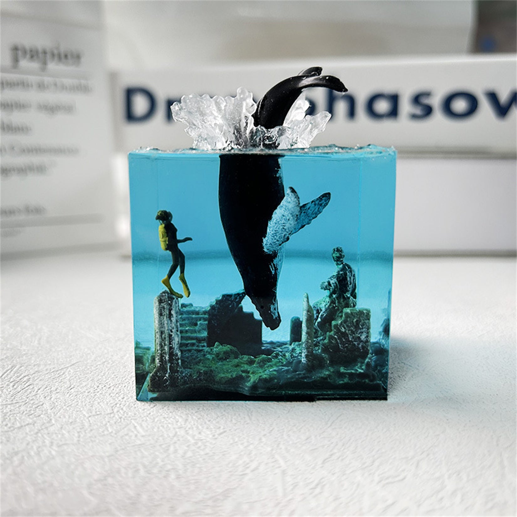 Resin Ocean Lamp Dolphins Model Humpback Figure