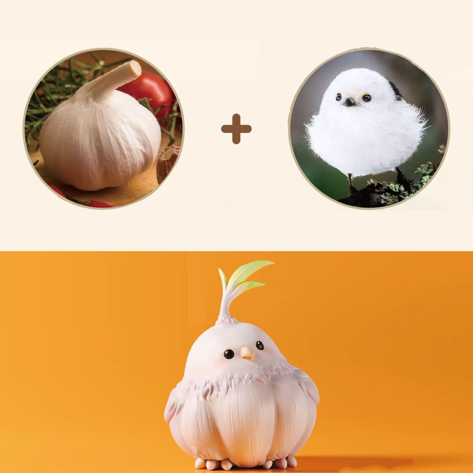 Lying Garlic Bird Model Animal Figure