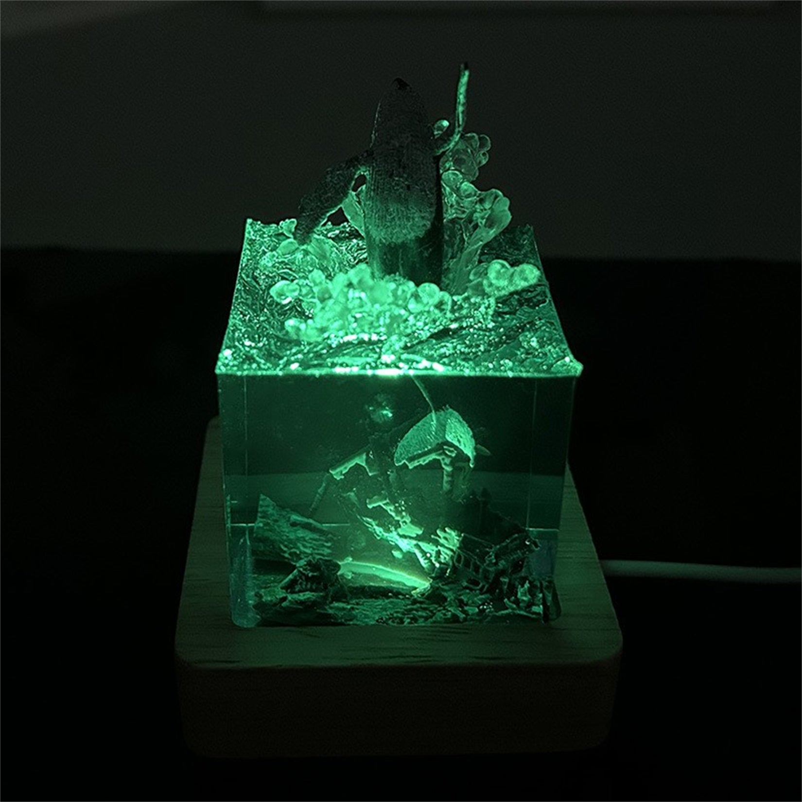 Resin Ocean Lamp Dolphins Model Humpback Figure