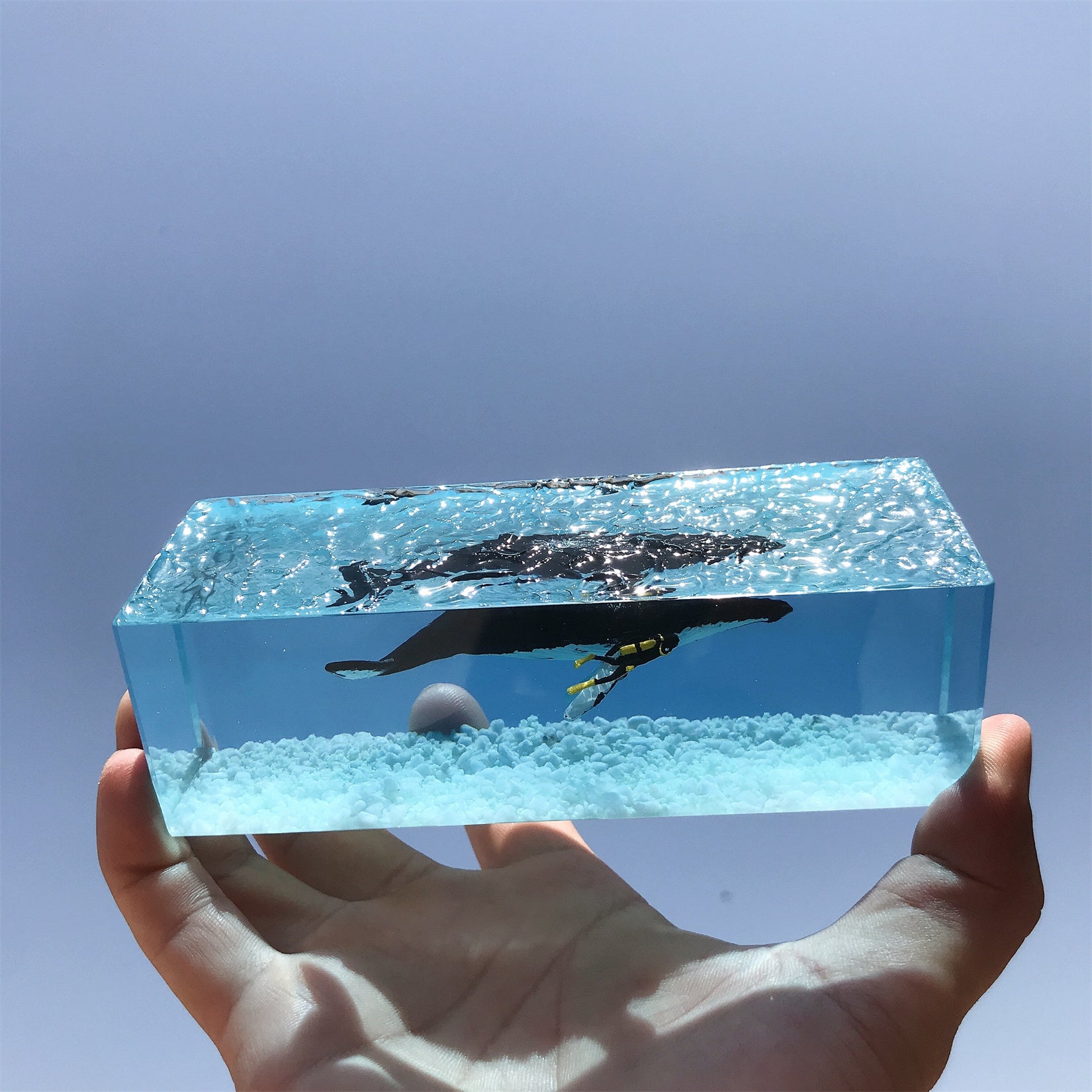 Whale Diver Ornament Resin Marine Animal Figure