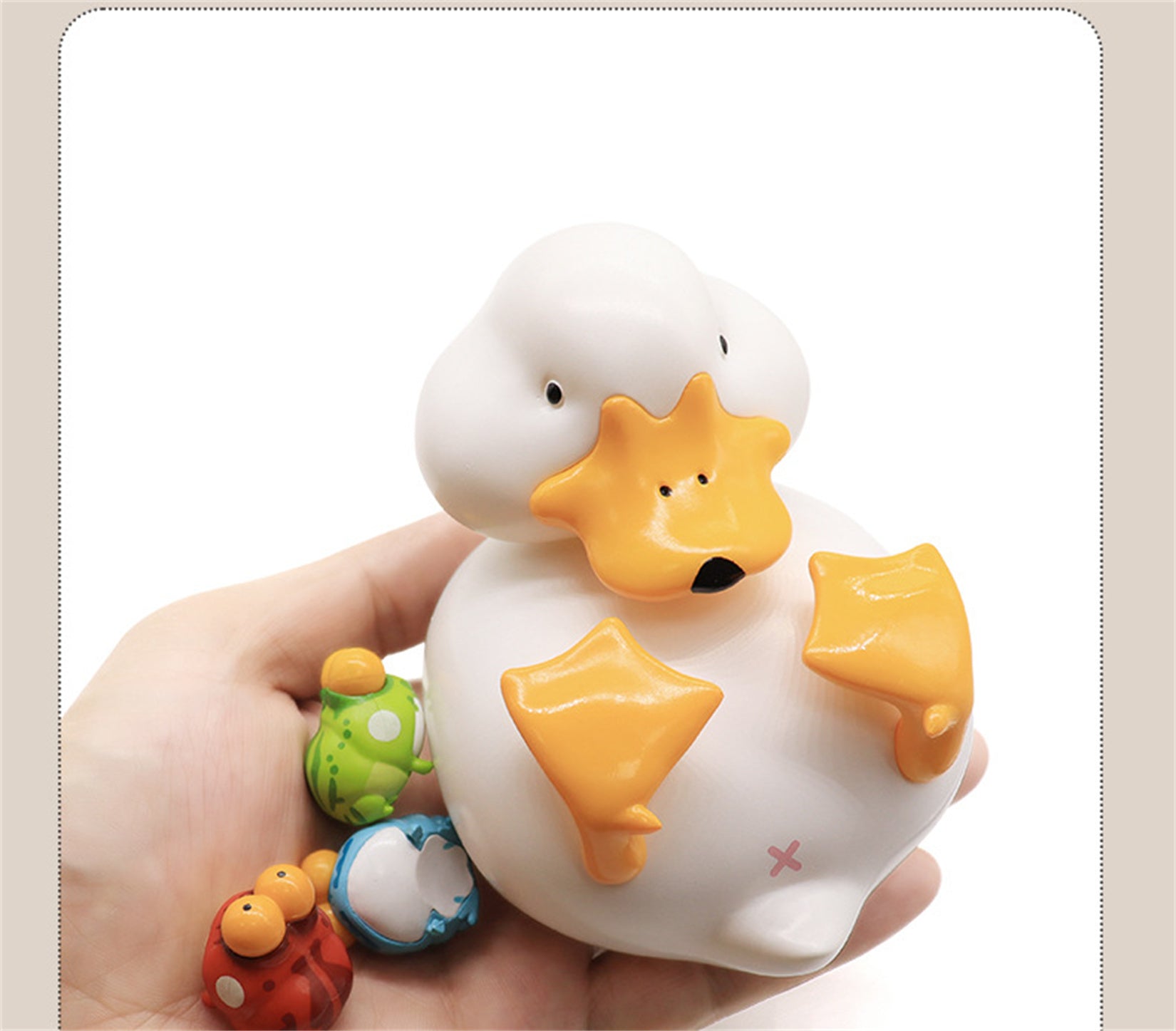 PVC Animal Sculptures Duck and Three Frogs Model Decor