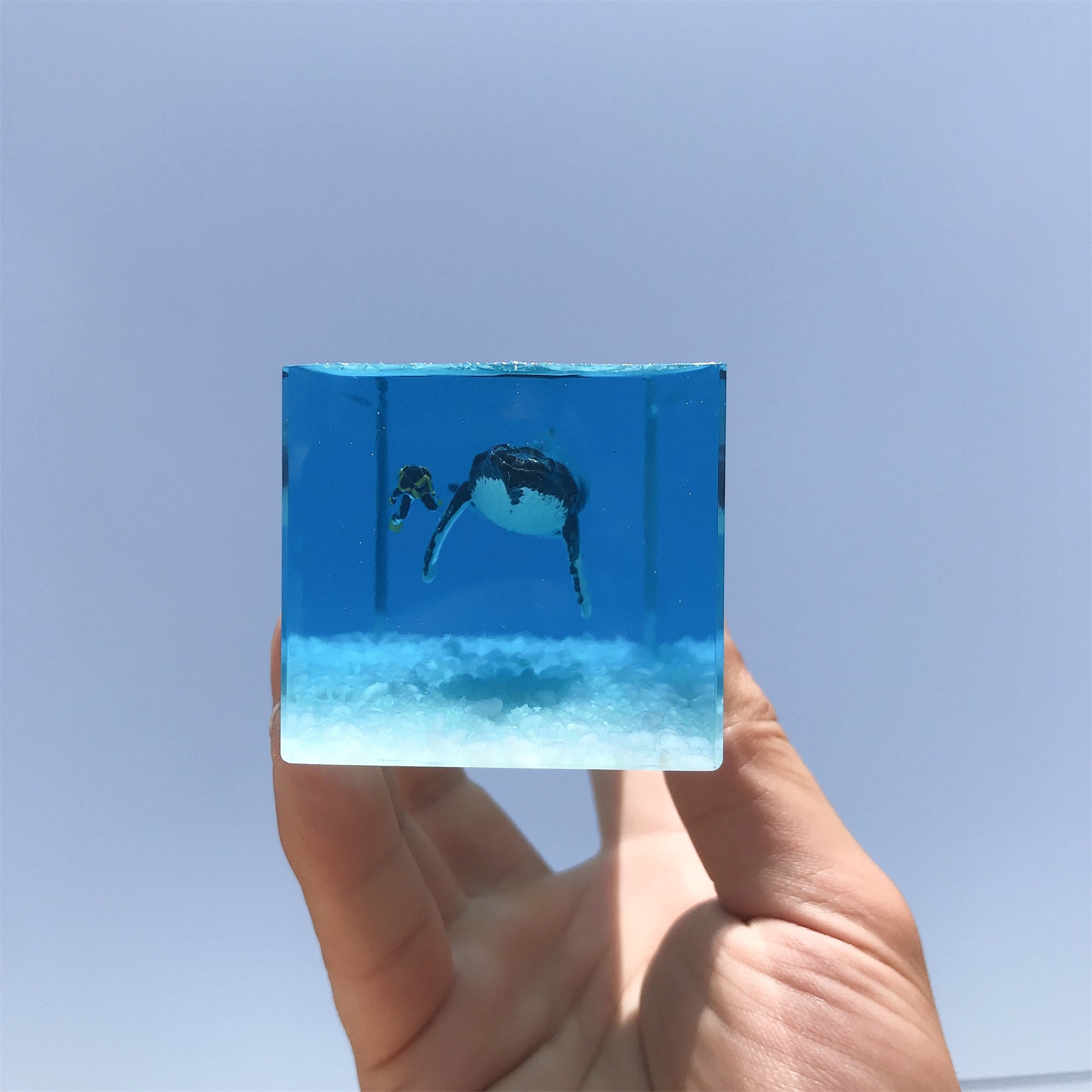 Whale Diver Ornament Resin Marine Animal Figure