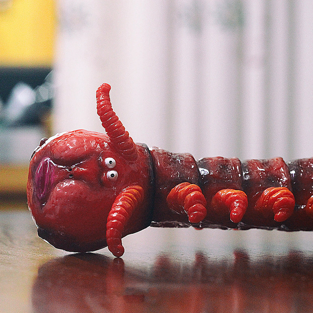 Red Centipede Articulated Head Insect Desktop Ornament