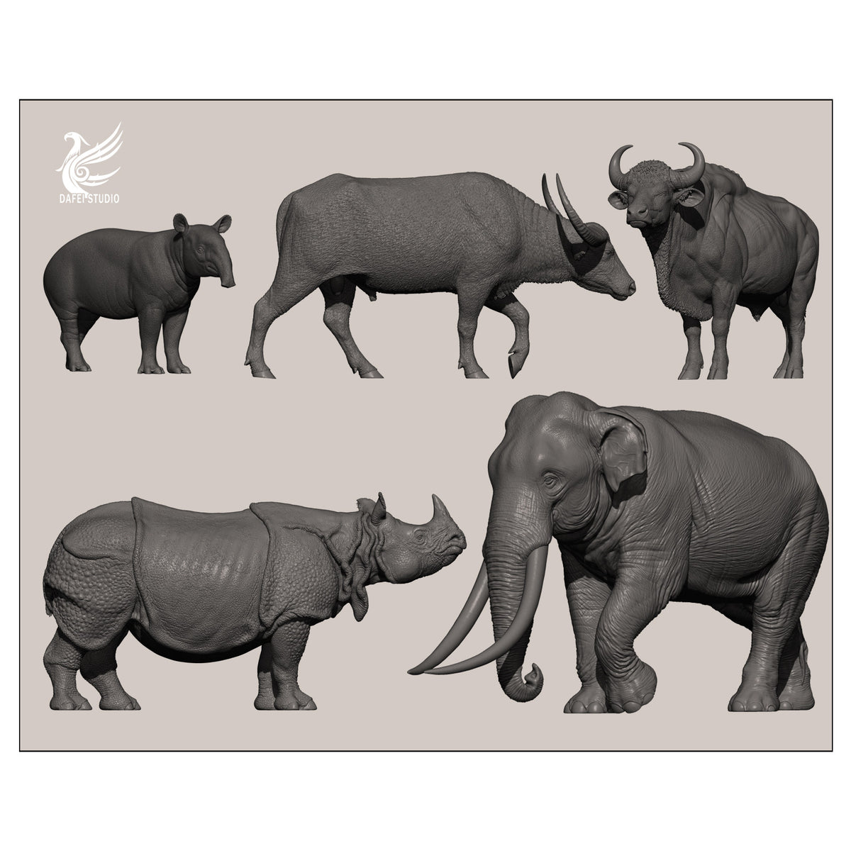 DAFEI Hippopotamus amphibius Modell