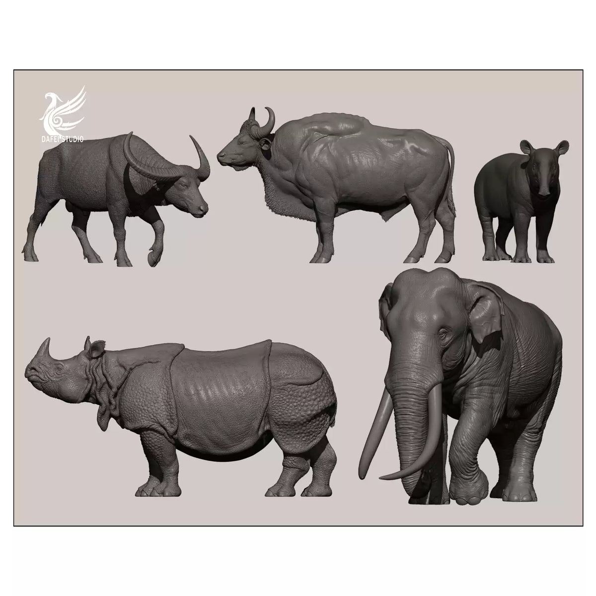 DAFEI Hippopotamus amphibius Modell