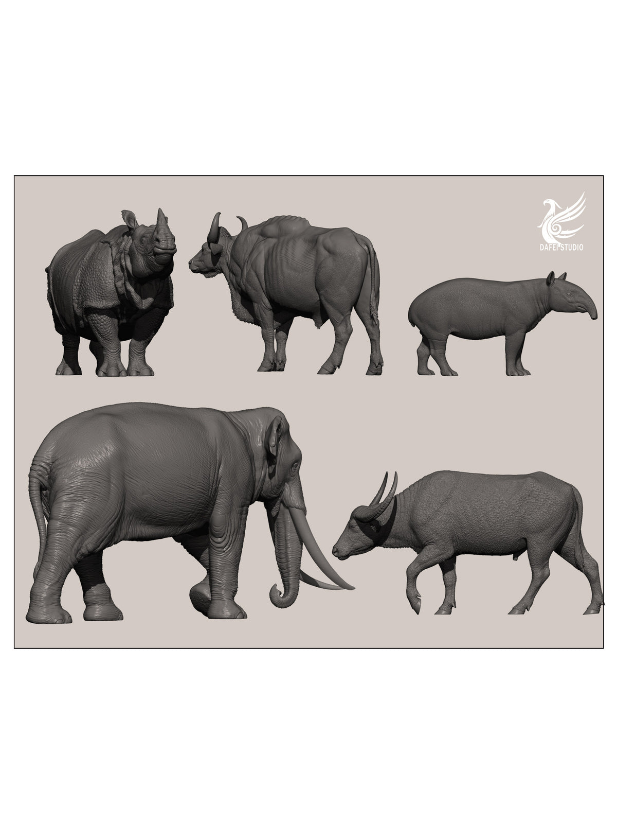 DAFEI Hippopotamus amphibius Modell
