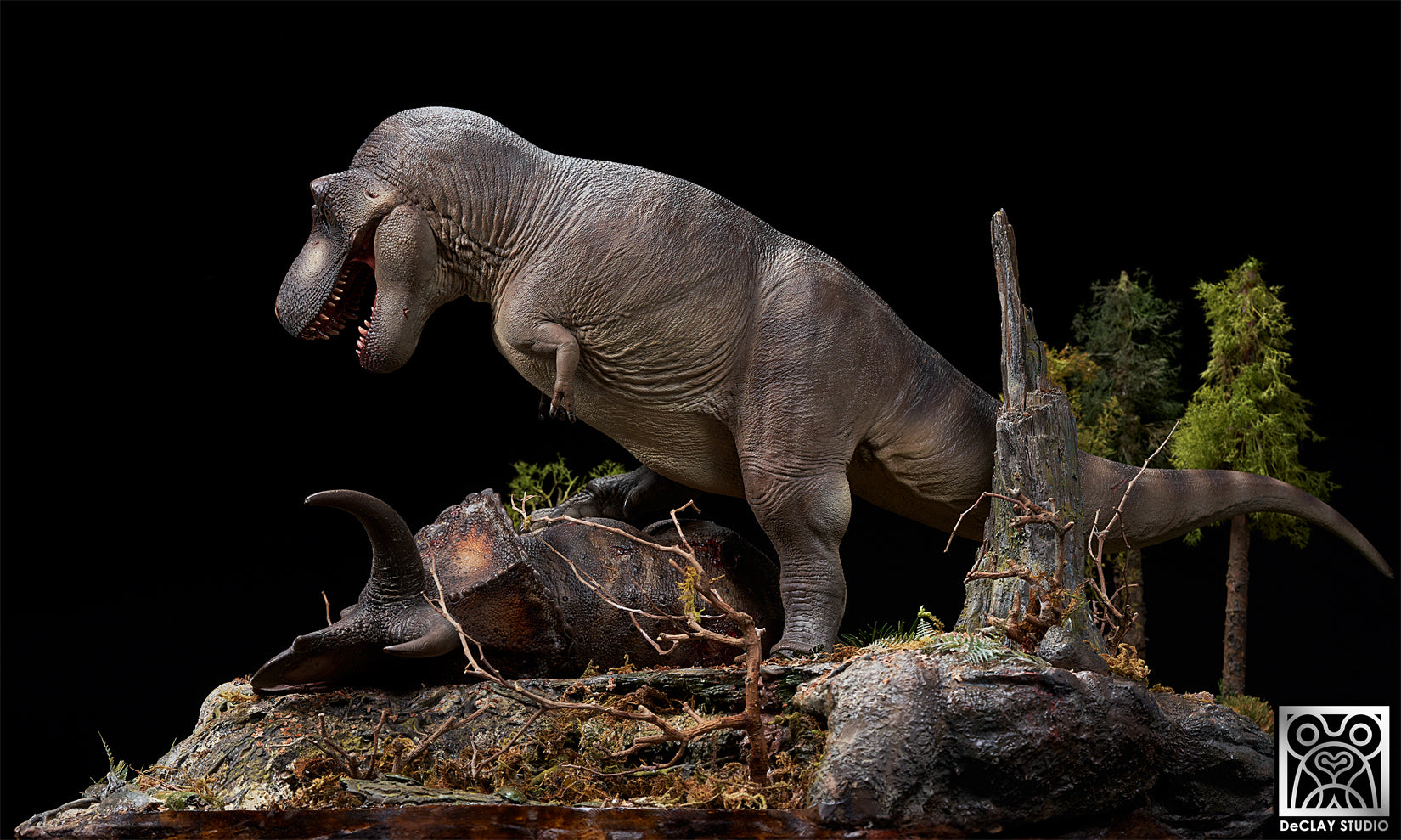 De CLAY Studio Tyrannosaurus rex VS Triceratops Model
