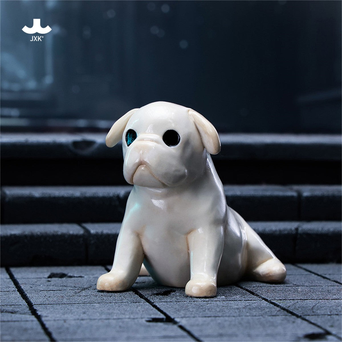 JXK 1/6 Scale Ghost Frenchie French Bulldog Figure