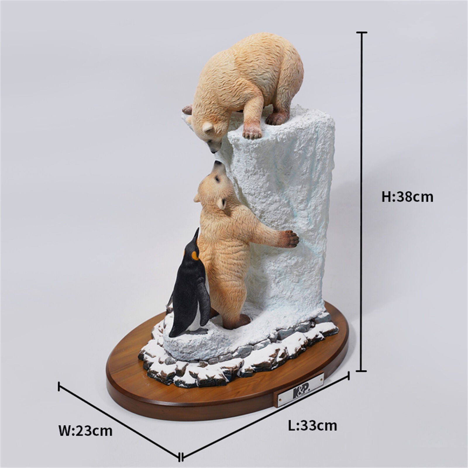 K&P An Arctic Appointment Polar Bear Penguins Scene Statue