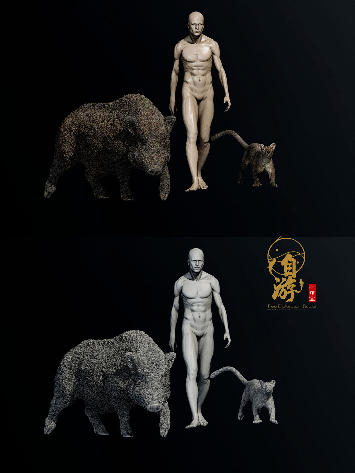 Free Exploration Wild Boar Model