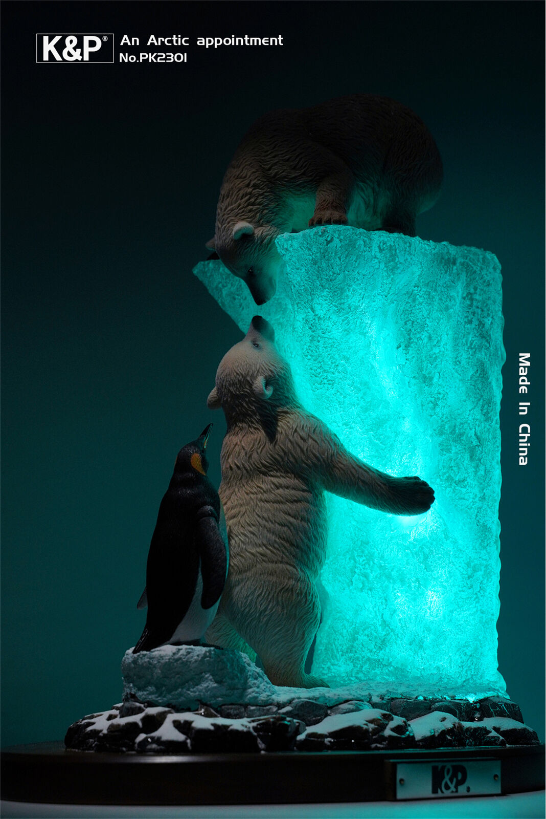 K&P An Arctic Appointment Polar Bear Penguins Scene Statue