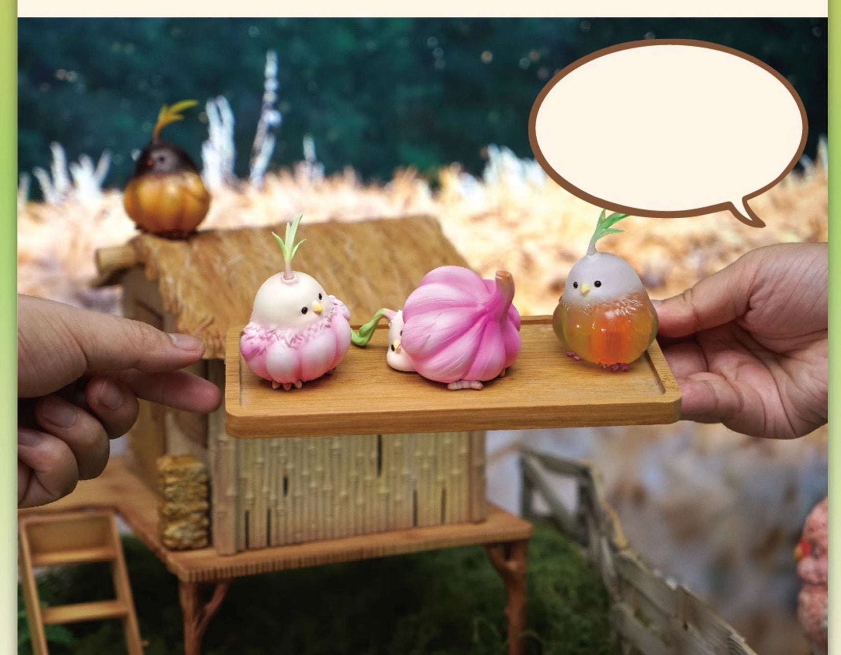 Lying Garlic Bird Model Animal Figure