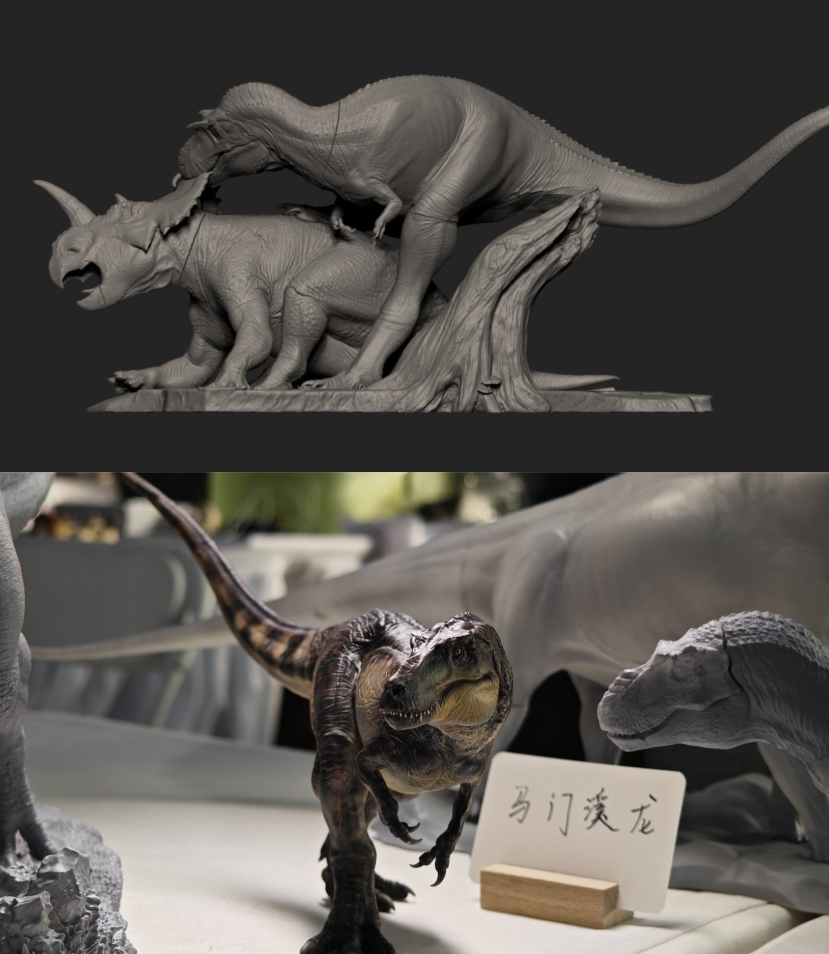 Greenhouse Revolution Studio 1/15 Scale Gorgosaurus Hunt Centrosaurus Scene Model