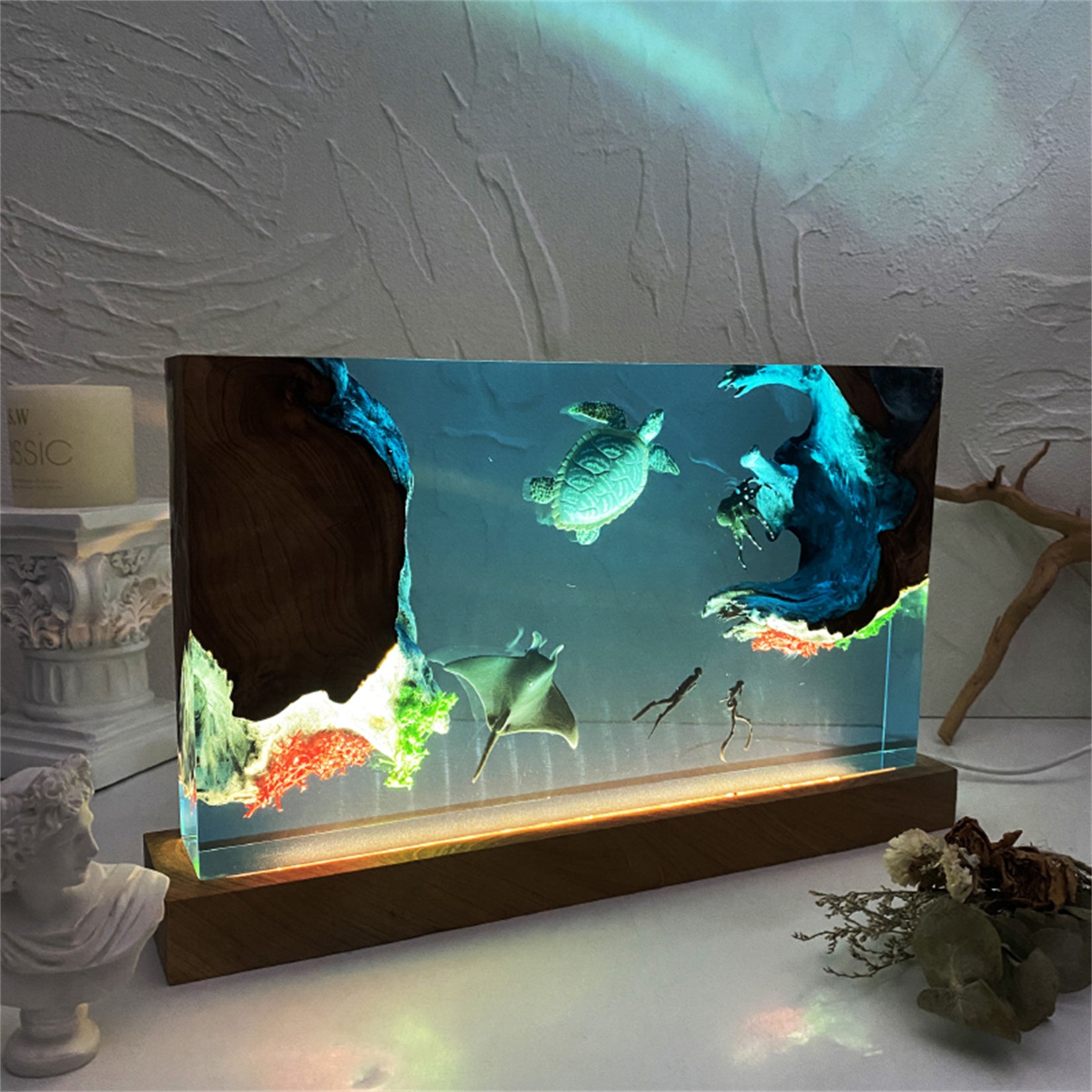 Resin Turtle Landscape Mini Nightlight Animals Figure
