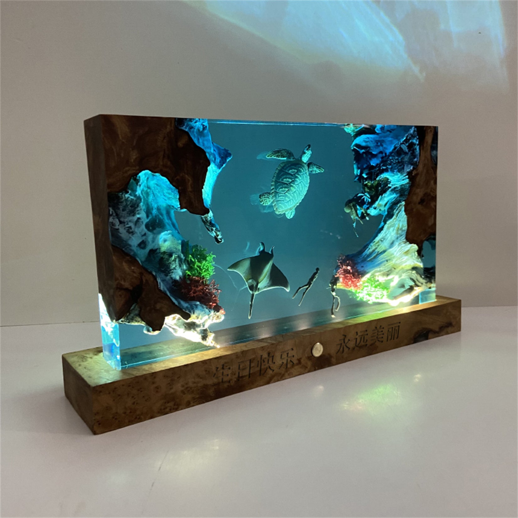 Resin Turtle Landscape Mini Nightlight Animals Figure
