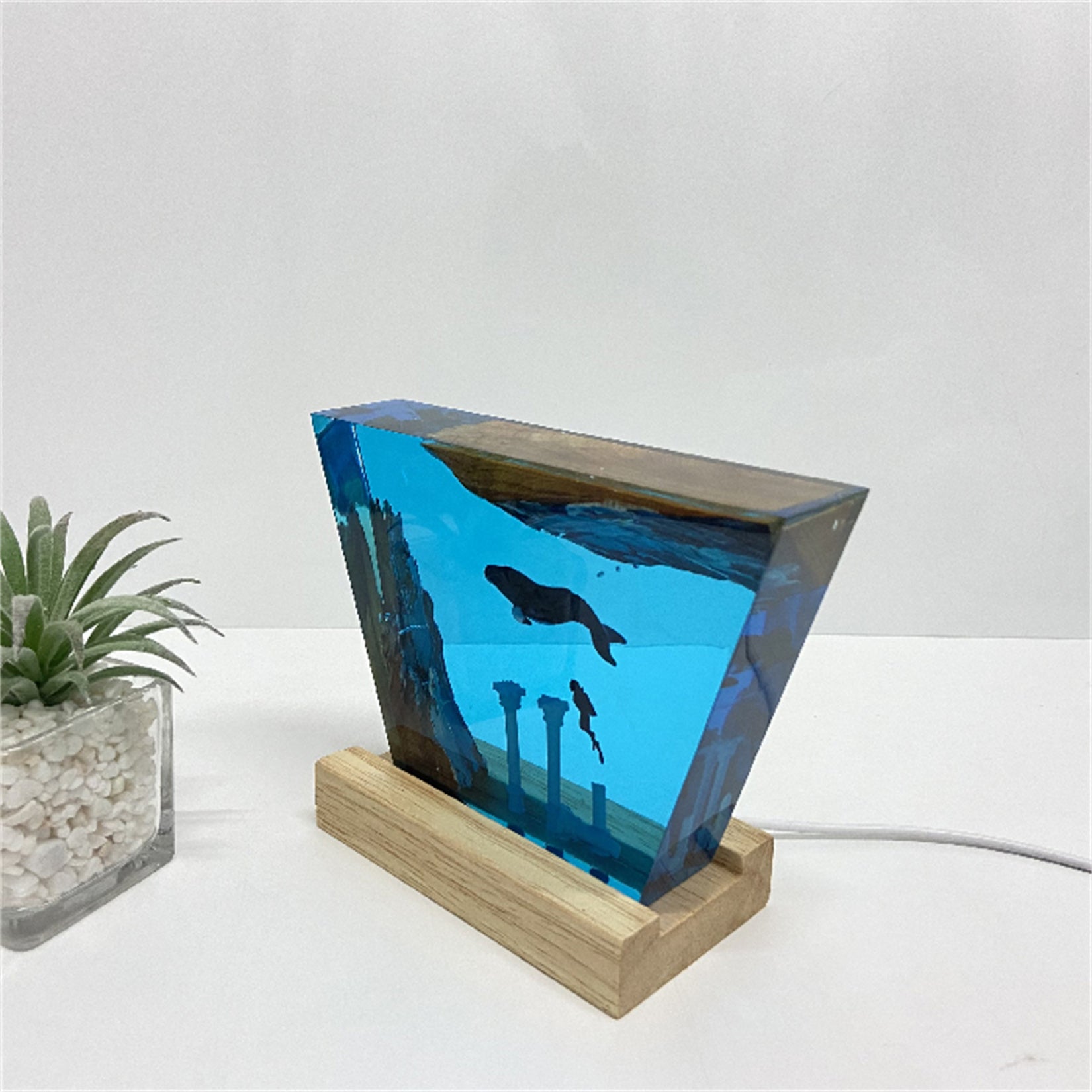 Humpback Whale Diver Night Light