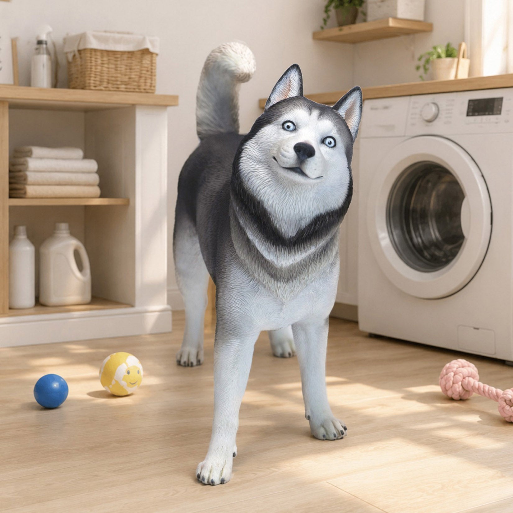 JXK Studio Husky Resin Dog Model Home Decor