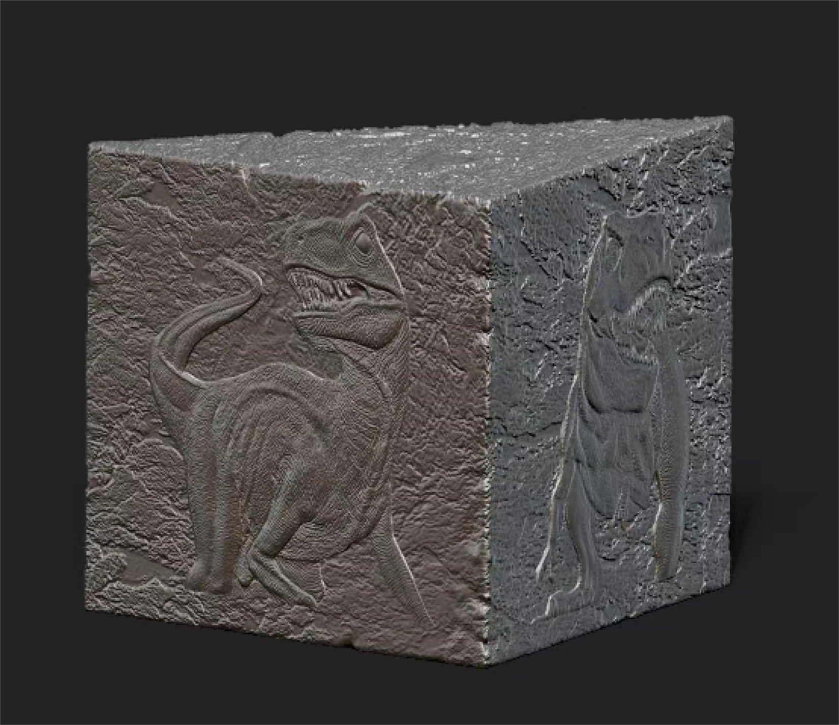 DINO DREAM FAUX-BRONZE VELOCIRAPTOR TREX STATUE