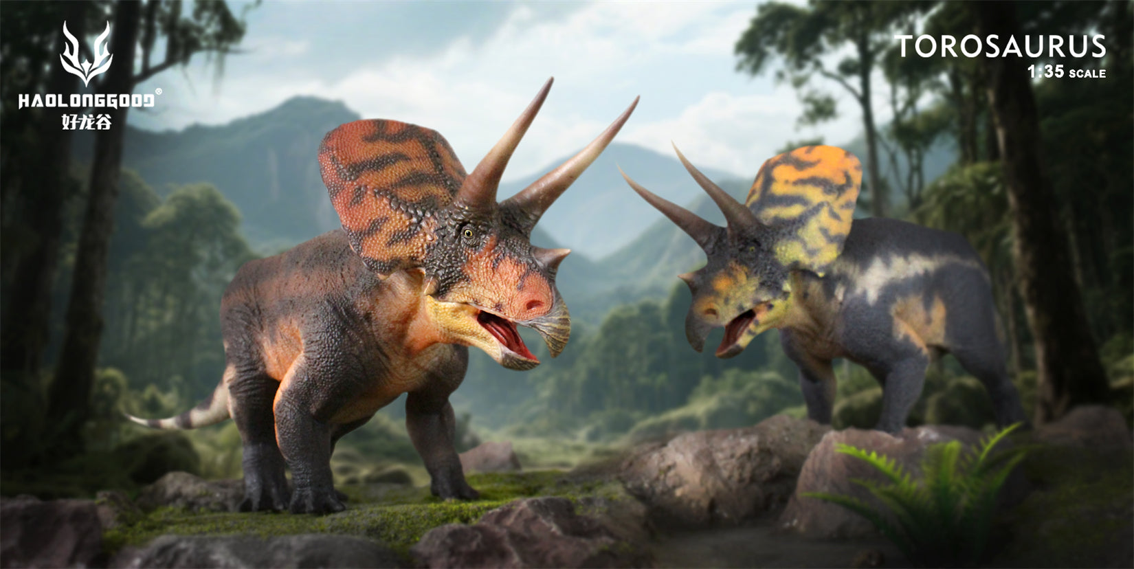 HAOLONGGOOD 1:35 Scale Torosaurus Model