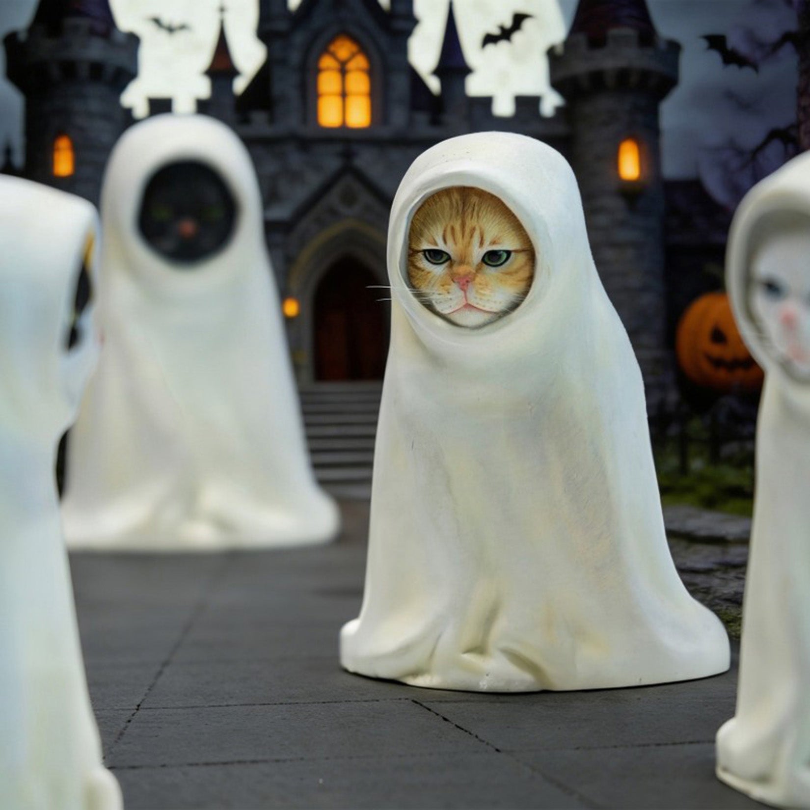 JXK Studio White Robe Spirit Cat Model
