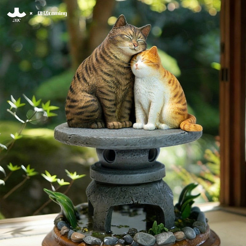 JXK Cats Resting Among Stones Model