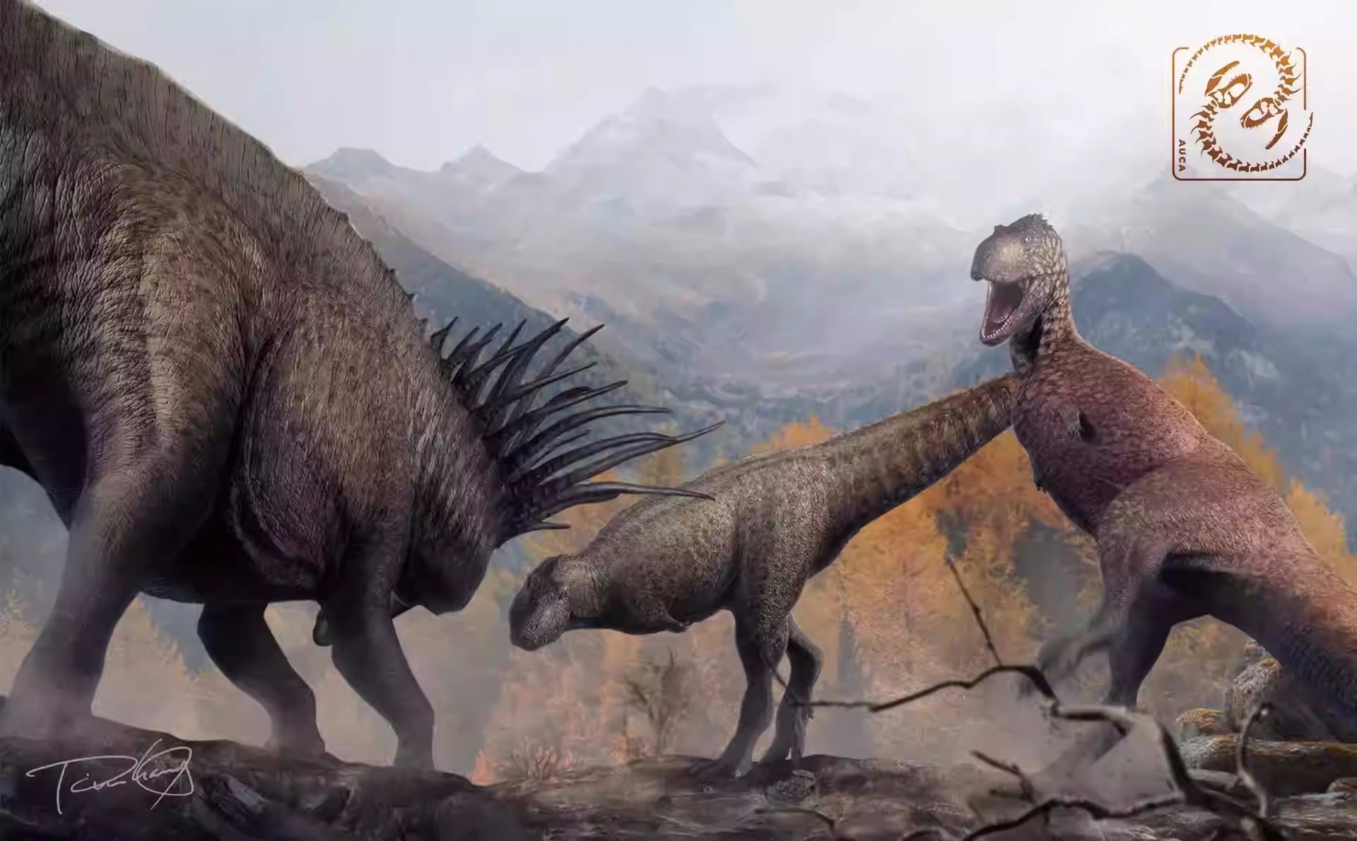 Tison Zhang 1/10 Scale Aucasaurus Pair VS Bajadasaurus Scene Model Kit