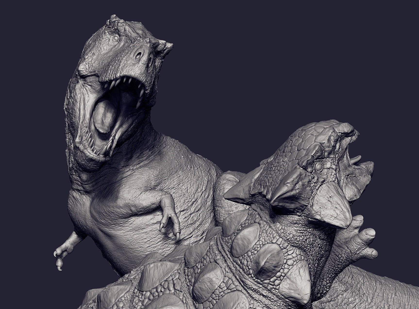 SHOWANNA 1:15 Scale Tyrannosaurus Rex VS Ankylosaurus SCENE STATUE