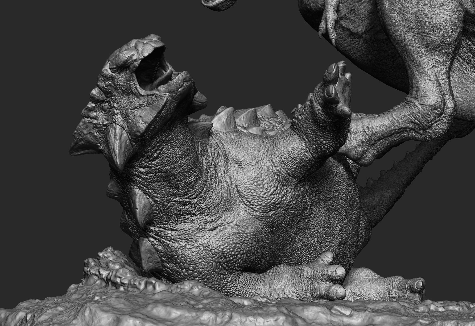 SHOWANNA 1:15 Scale Tyrannosaurus Rex VS Ankylosaurus SCENE STATUE