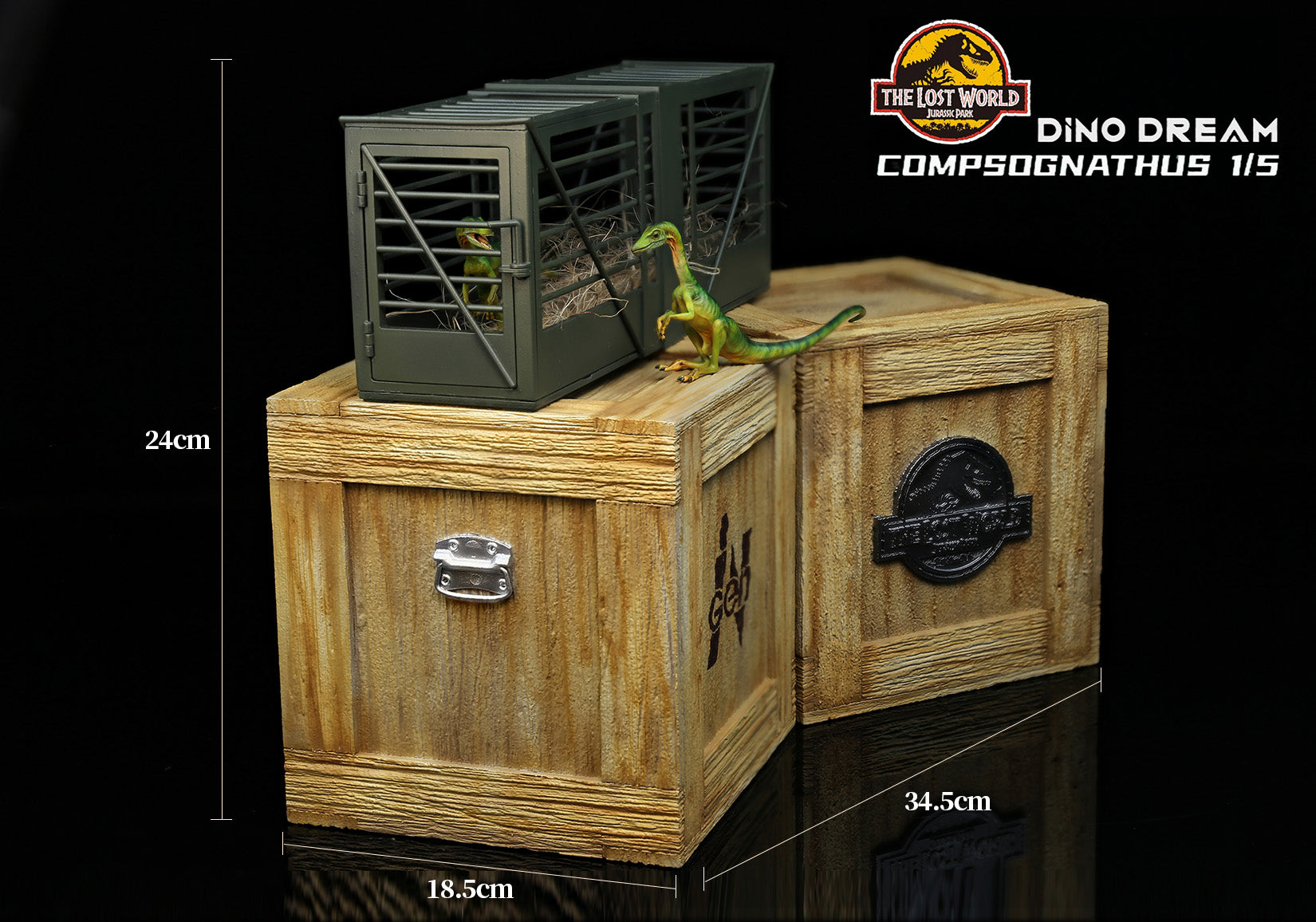 DINO DREAM 1:5 Scale Compsognathus Cage Statue