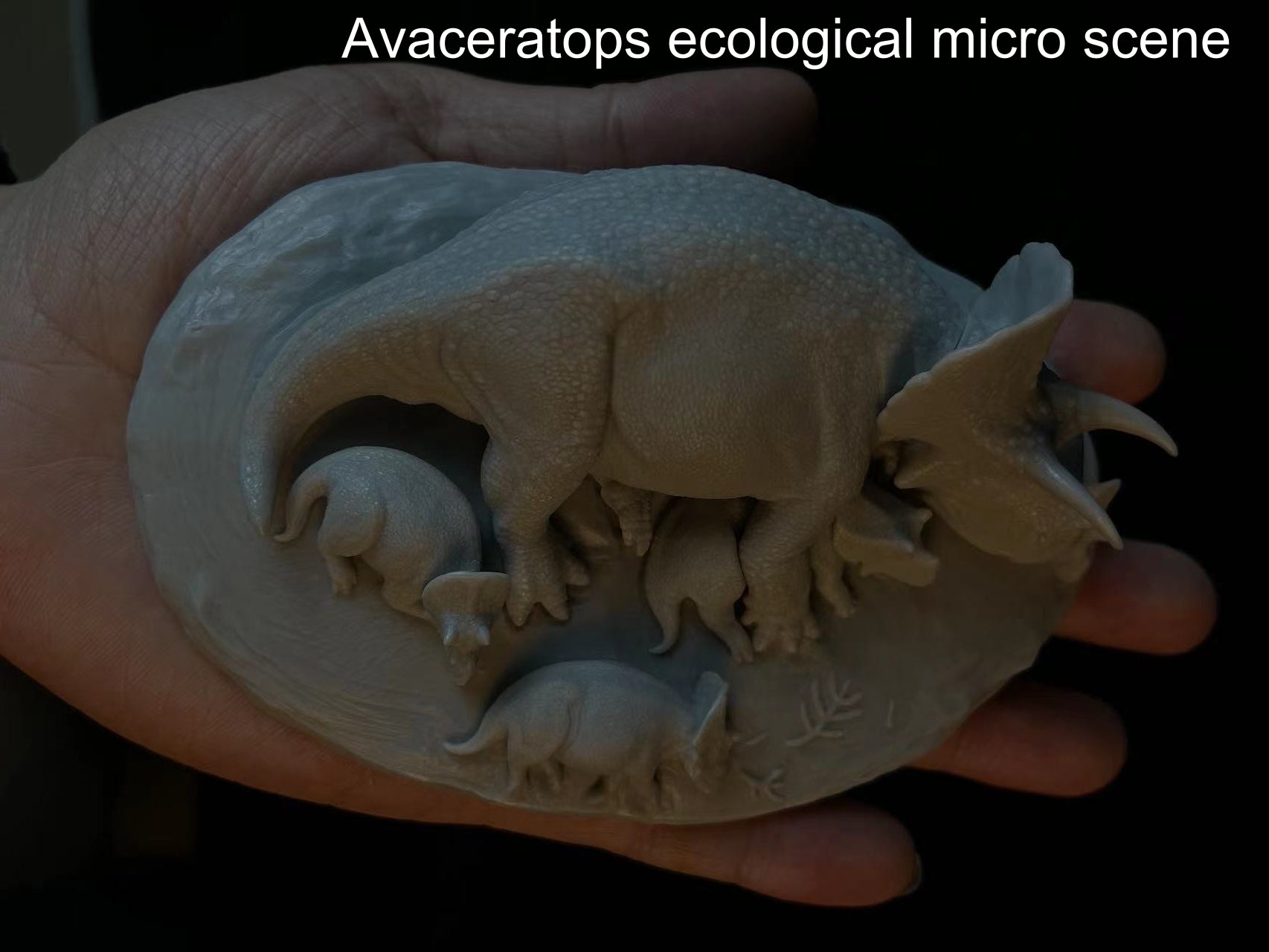 Sensen 1:20 Scale Set C3 Troodon Avaceratops Scene Statue