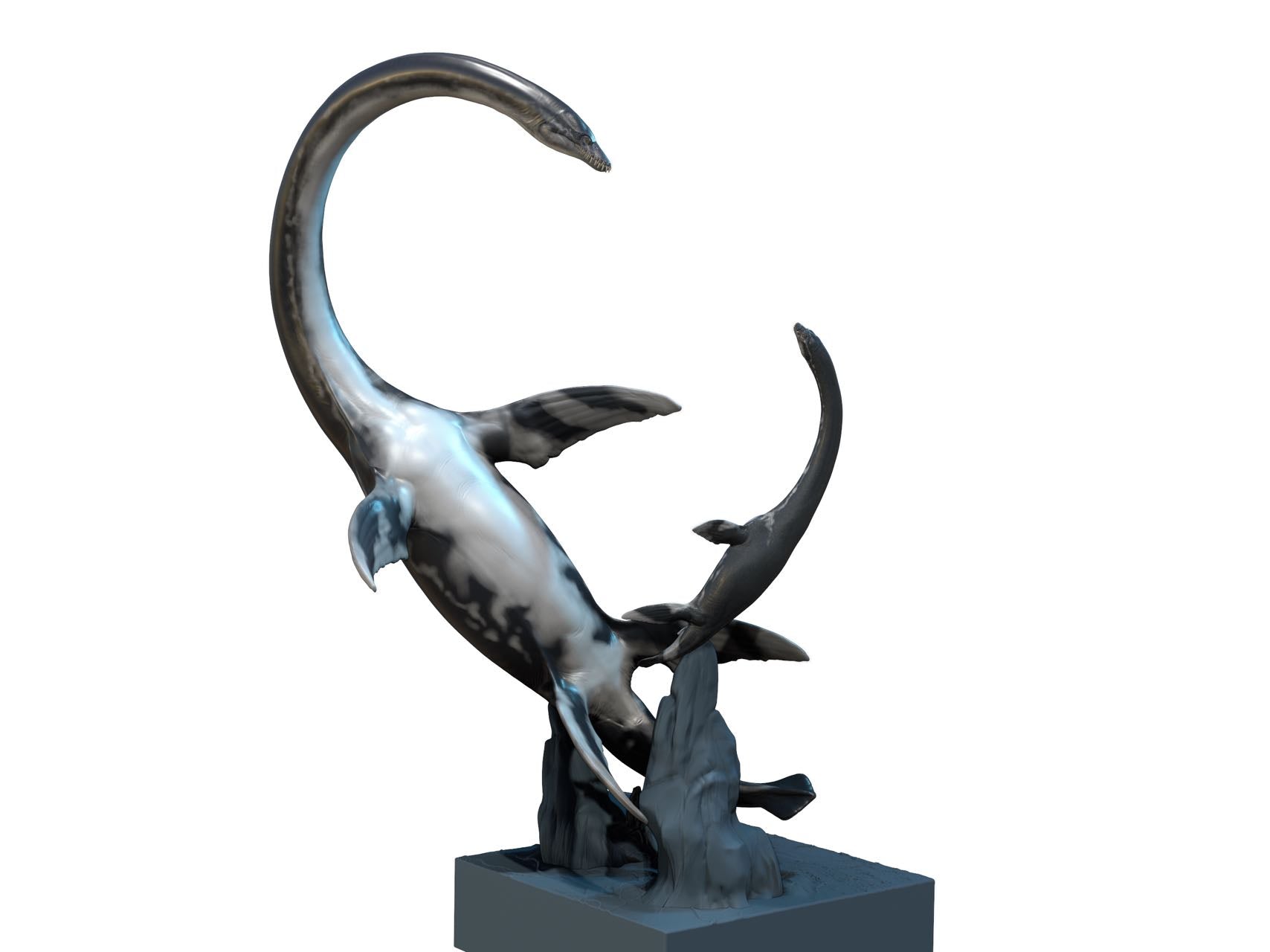 LINGHU ART STUDIO Elasmosaurus Scene Model