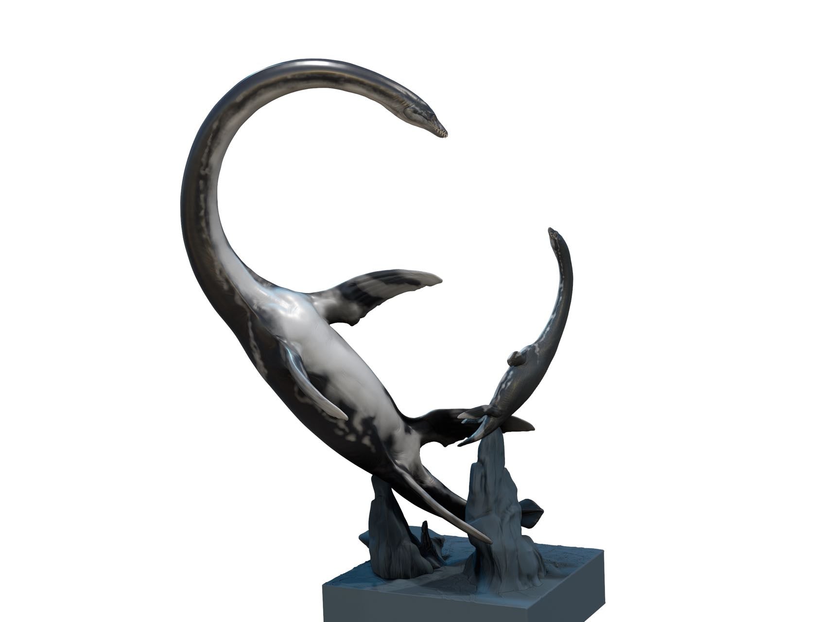 LINGHU ART STUDIO Elasmosaurus Scene Model