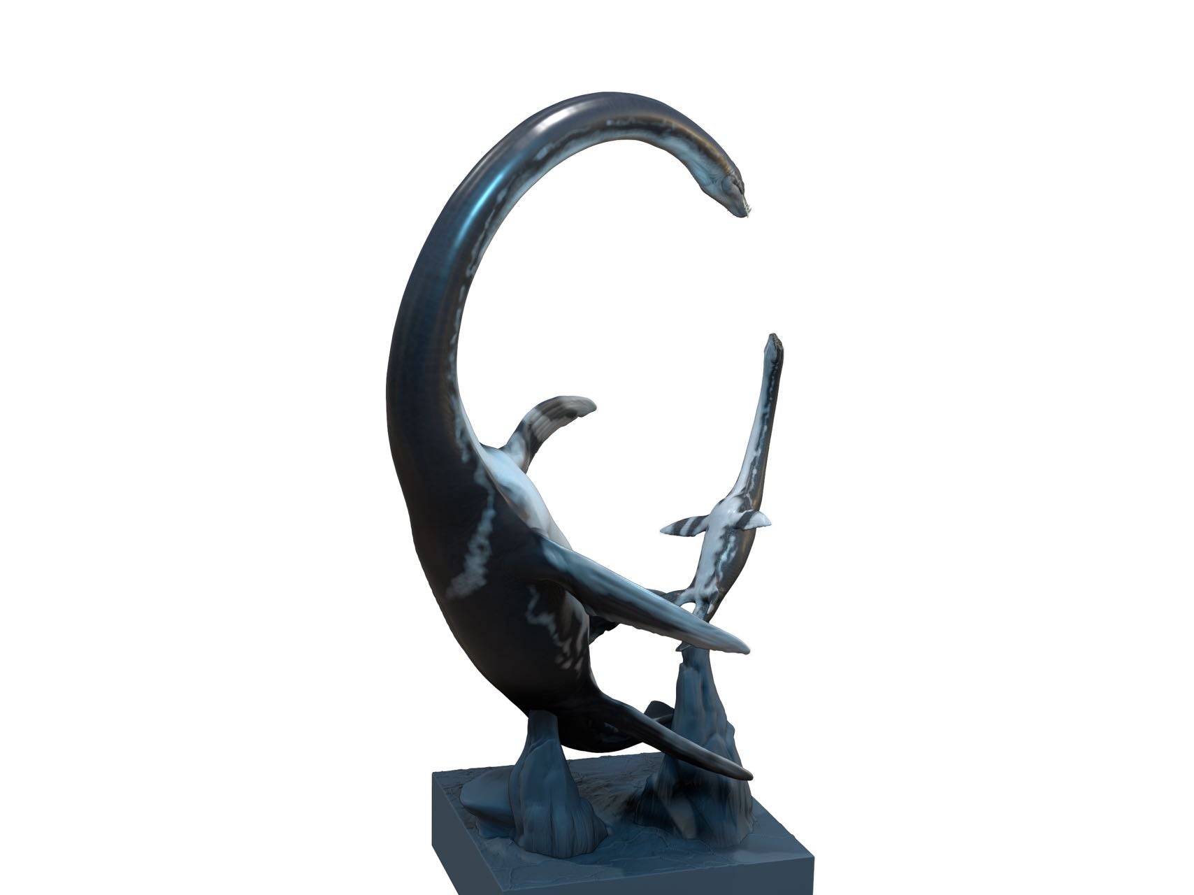 LINGHU ART STUDIO Elasmosaurus Scene Model