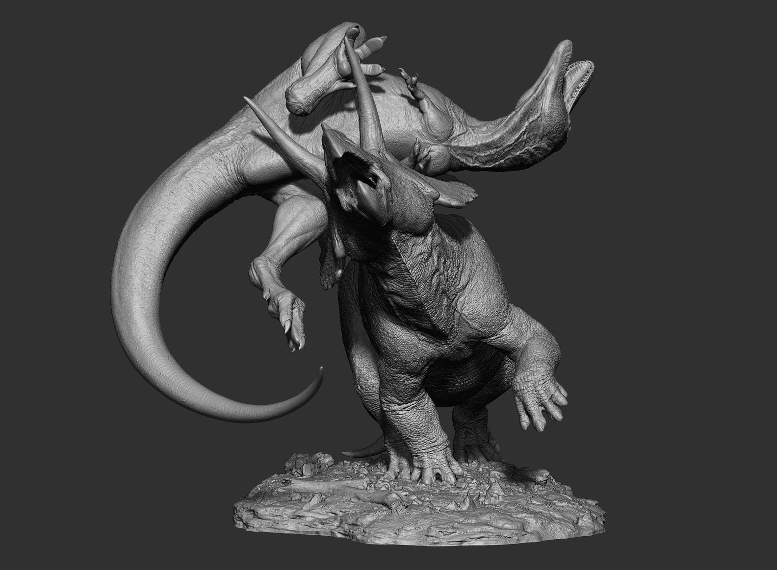 SHOWANNA 1/18 Scale Albertosaurus VS Eotriceratops Model