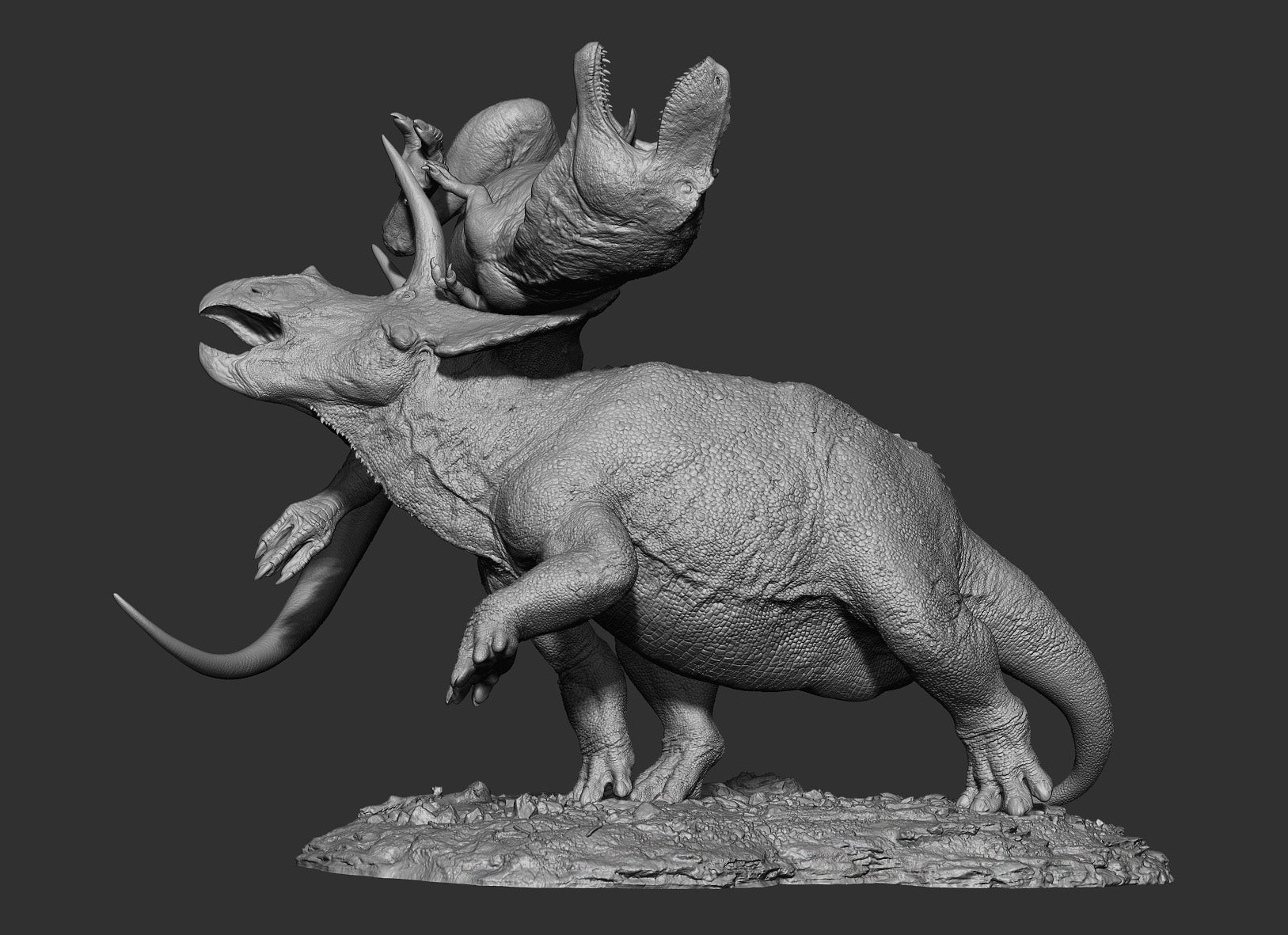 SHOWANNA 1/18 Scale Albertosaurus VS Eotriceratops Model