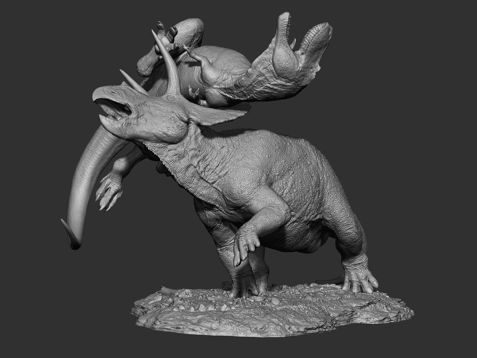 SHOWANNA 1/18 Scale Albertosaurus VS Eotriceratops Model