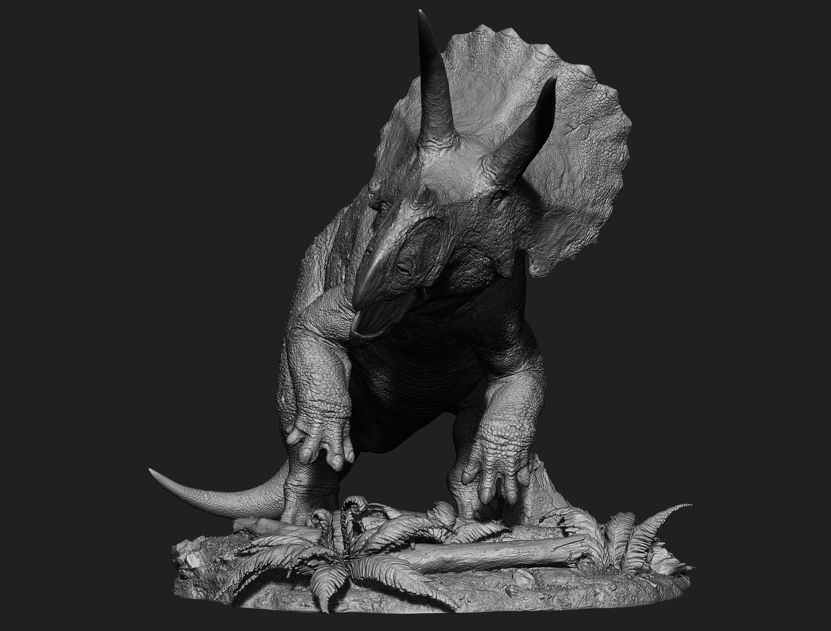 SHOWANNA 1/15 Scale Albertosaurus Eotriceratops Model