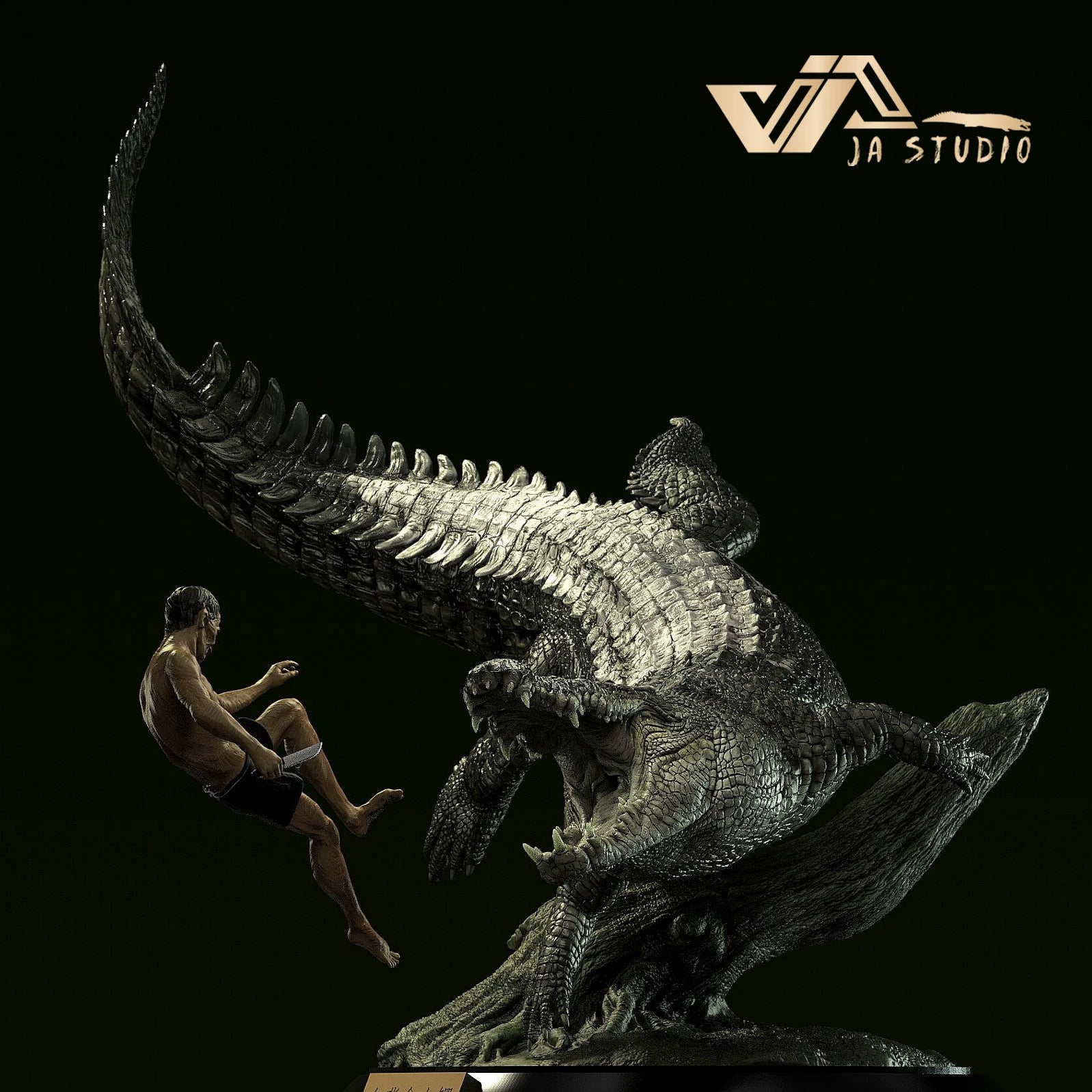 JA Studio Saltwater Crocodile Bujang Senang Scene Model