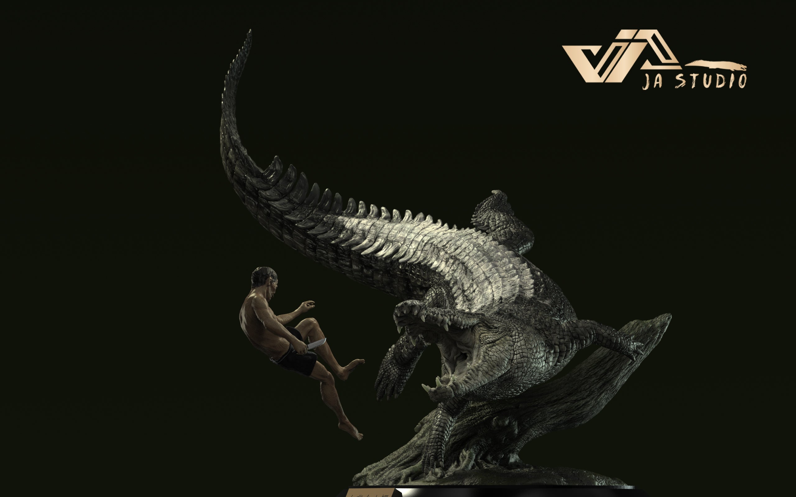 JA Studio Saltwater Crocodile Bujang Senang Scene Model