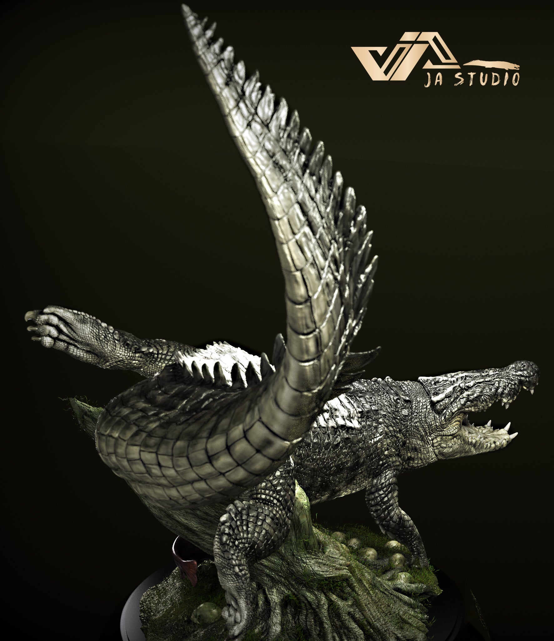 JA Studio Saltwater Crocodile Bujang Senang Scene Model