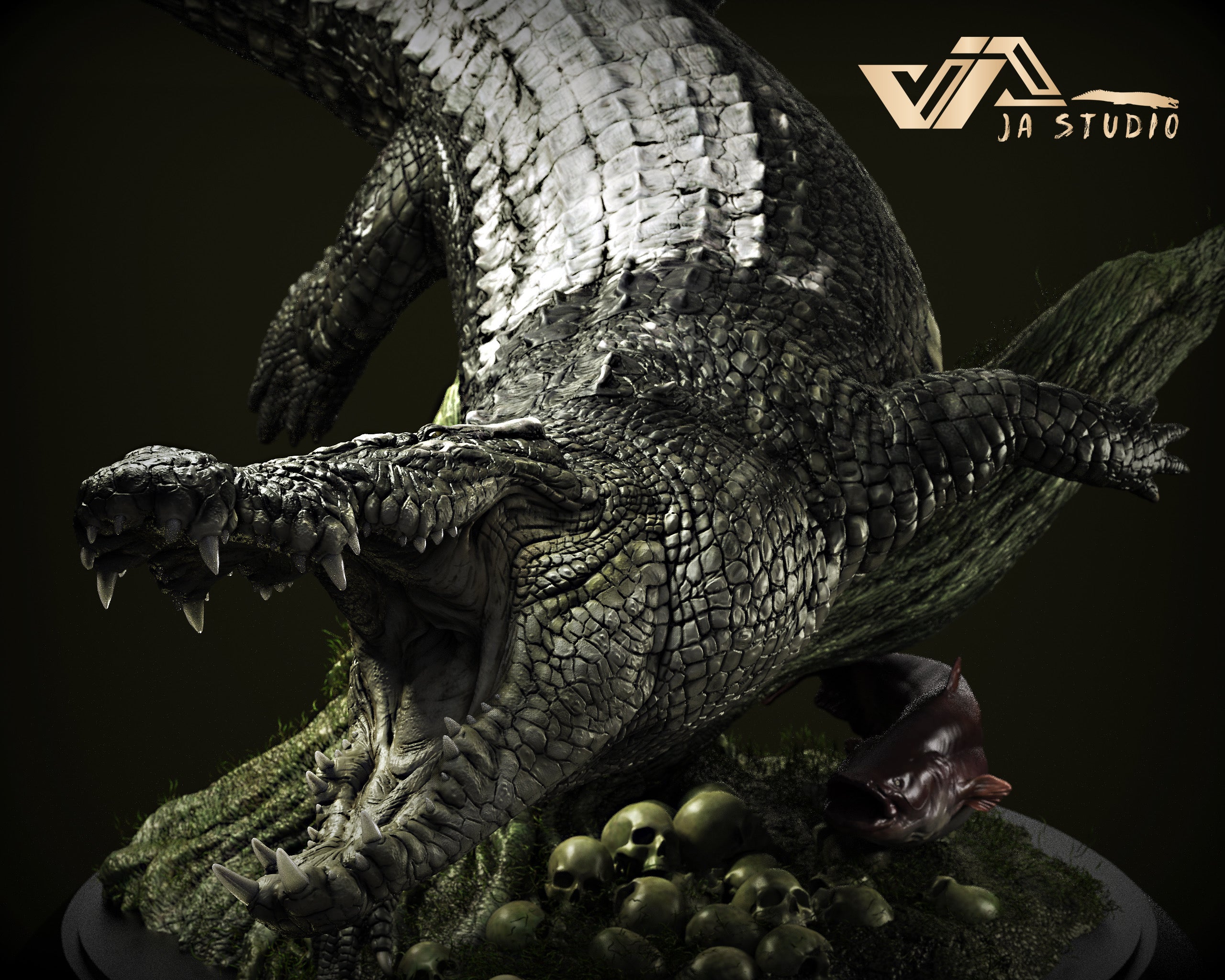 JA Studio Saltwater Crocodile Bujang Senang Scene Model