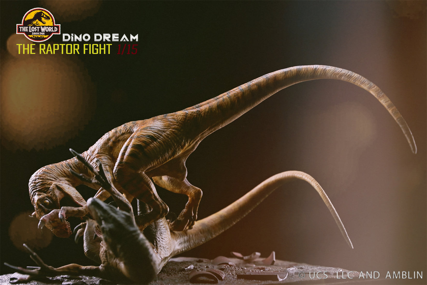 DINO DREAM 1:15 Scale Velociraptor Raptor Pair Battle Model