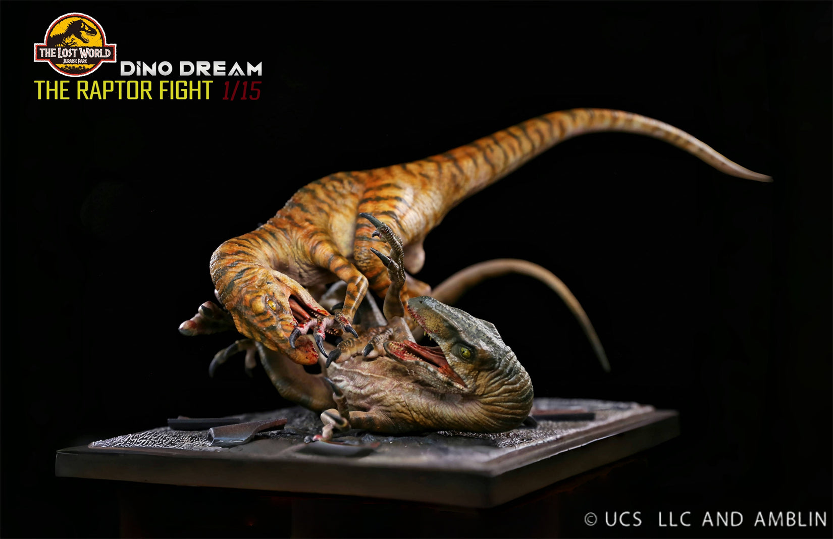 DINO DREAM 1:15 Scale Velociraptor Raptor Pair Battle Model