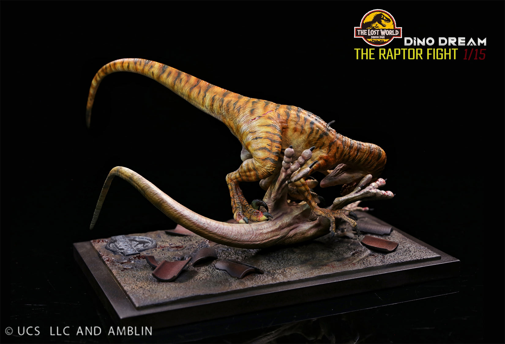 DINO DREAM 1:15 Scale Velociraptor Raptor Pair Battle Model