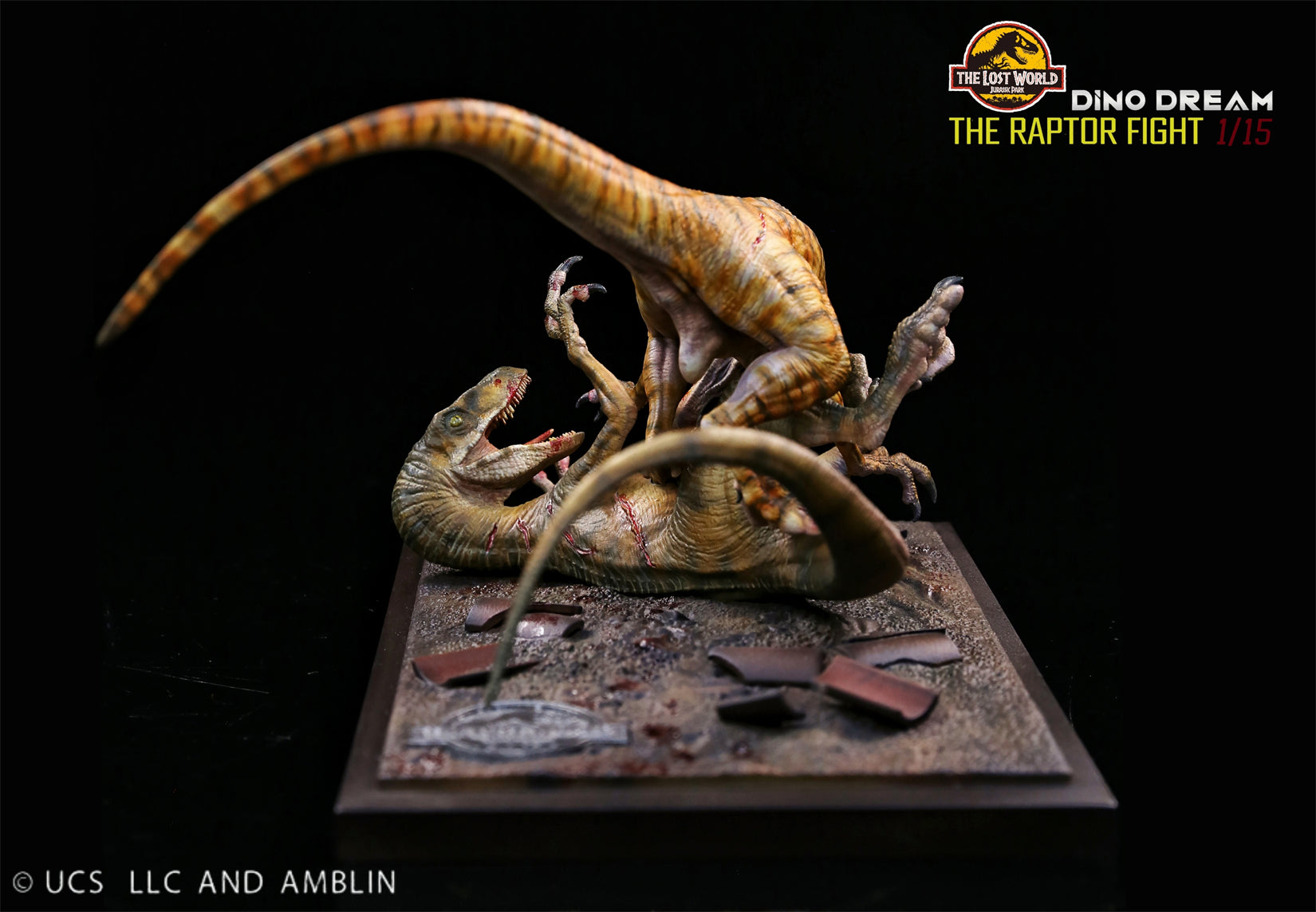 DINO DREAM 1:15 Scale Velociraptor Raptor Pair Battle Model