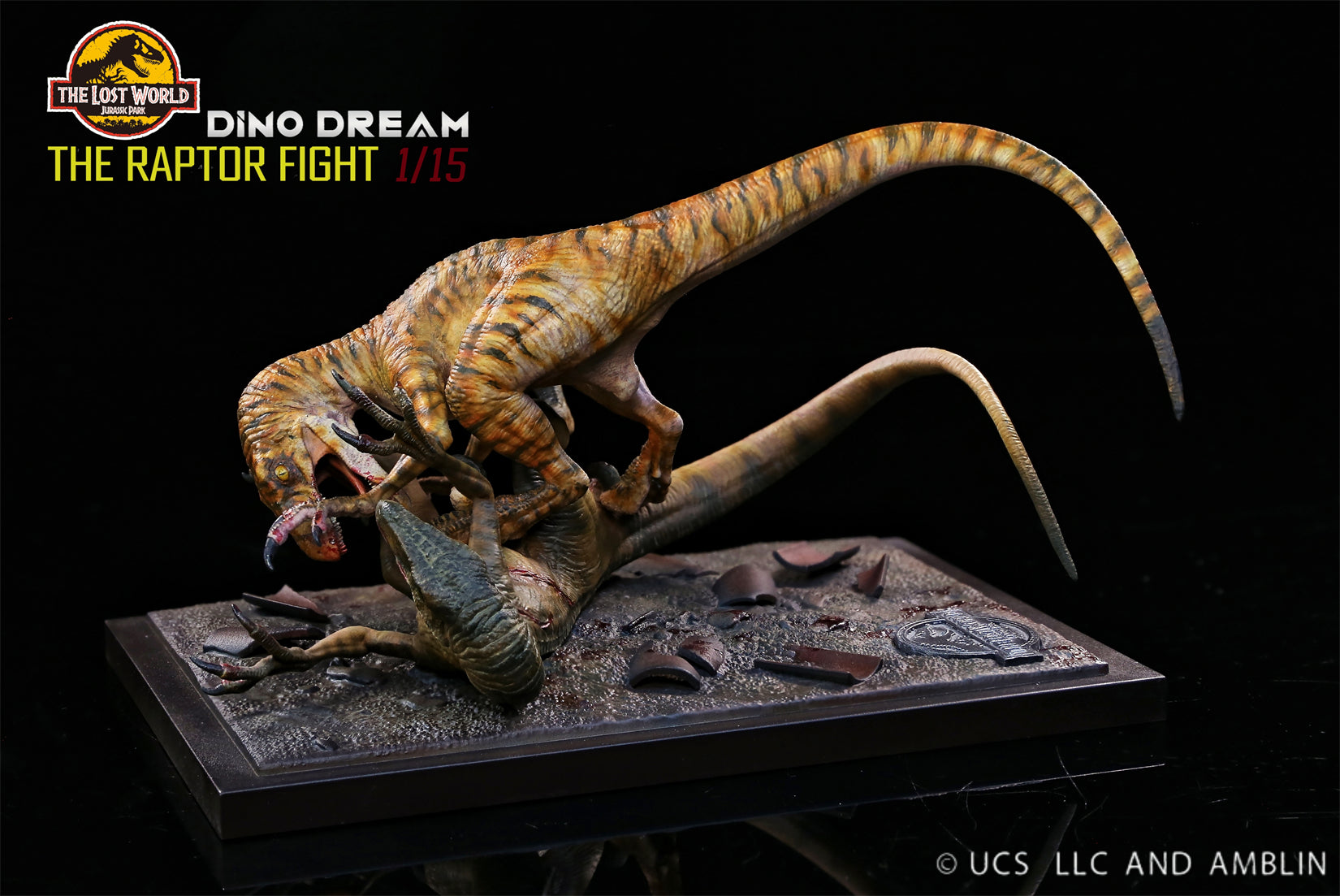 DINO DREAM 1:15 Scale Velociraptor Raptor Pair Battle Model